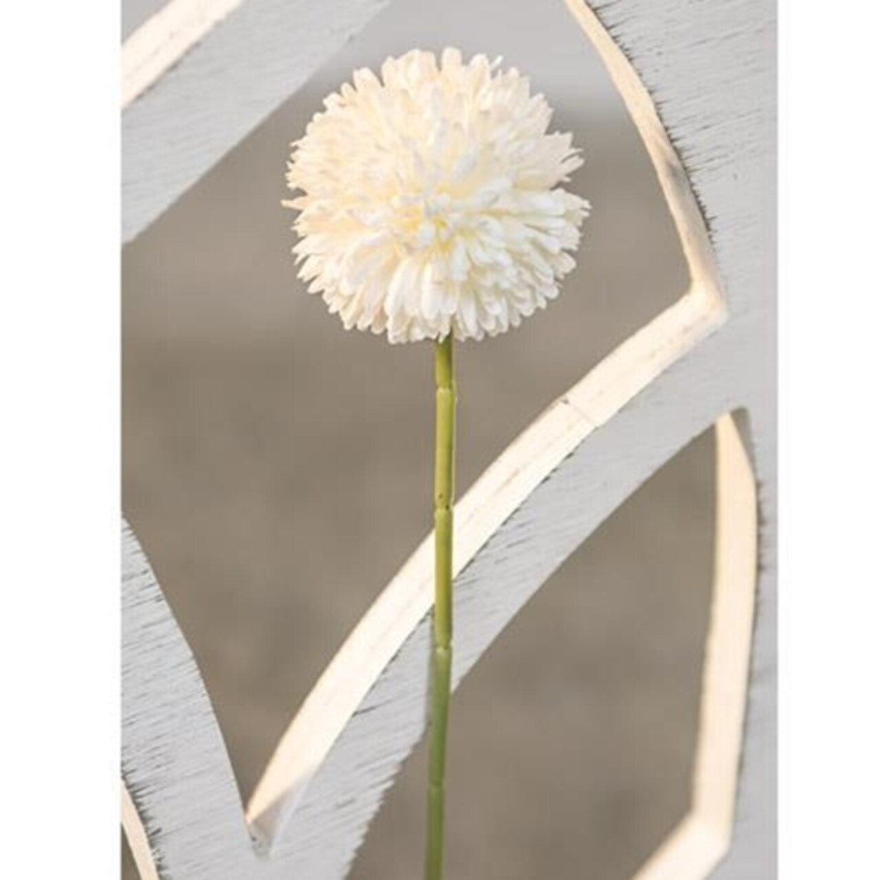 Artificial Pom Pom Stem White Flower Spray Spring Bouquet Accent Set of 4